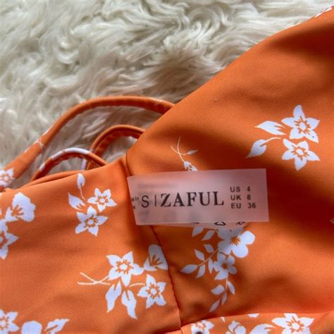 Zaful Swim Orange Floral Bikini Poshmark