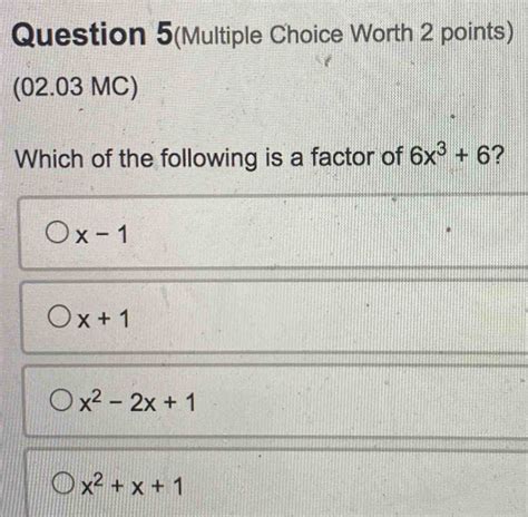 Solved Question Multiple Choice Worth Points Mc Which Of