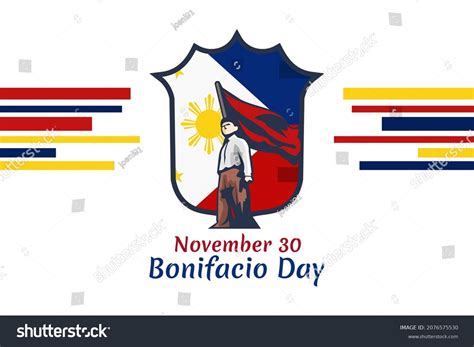 November 30 Happy Bonifacio Day Vector Stock Vector Royalty Free