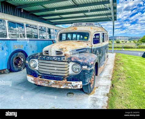 An Old Ford Bus On Display At The National Transport Museum Stock Photo