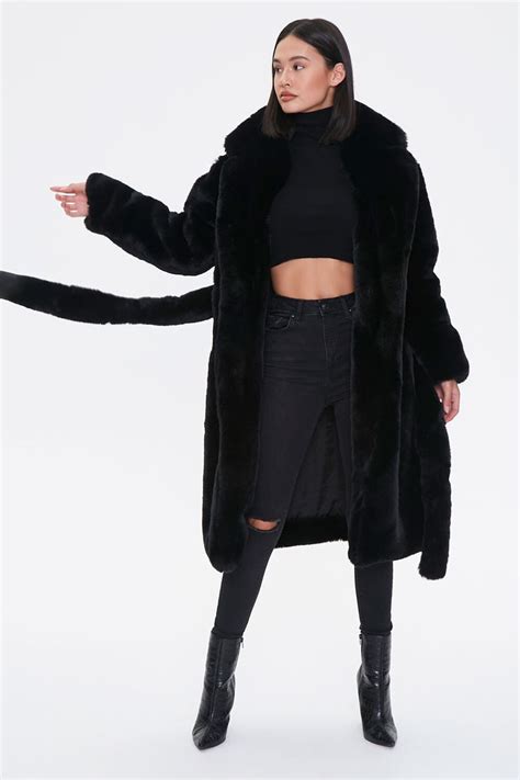 Faux Fur Longline Coat