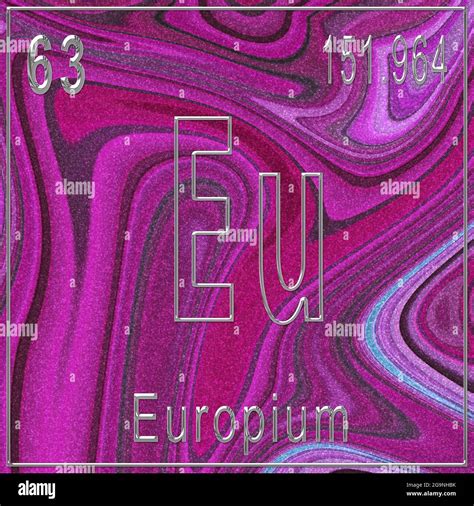 Europium Chemical Element Sign With Atomic Number And Atomic Weight