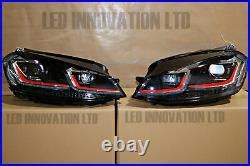 HEADLAMPS GOLF MK7 MK7 5 DRL BI XENON RED GTi DAYTIME RUNNING LIGHT