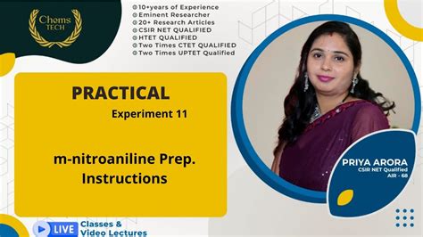 M Nitroaniline Preparation Experiment 11 B Sc 3rd Instructions M