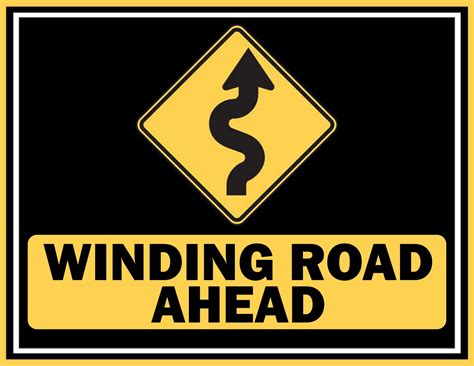 Printable Winding Road Ahead Sign | FREE Download | Signs, Winding road, Out of order sign