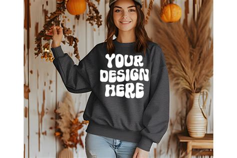 Gildan Fall Dark Heather Mockup Graphic By Mockupstory Creative