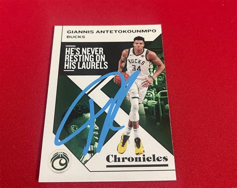 Giannis Antetokounmpo Autographed Panini Chronicles Trading Card Coa Etsy