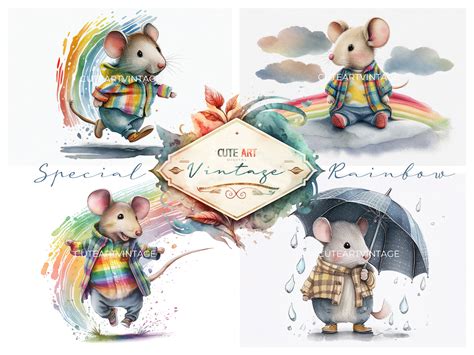 Watercolor Mice, Cute Watercolor Mouse, Children Mouse Illustration ...