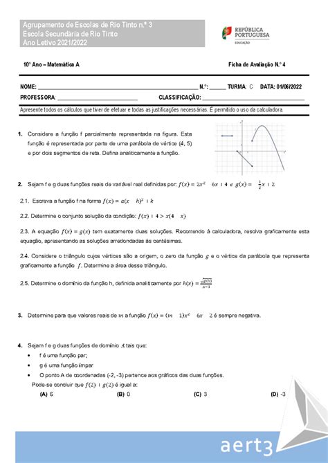 FA 4A 10C fihca Agrupamento de Escolas de Rio Tinto n º 3 Escola