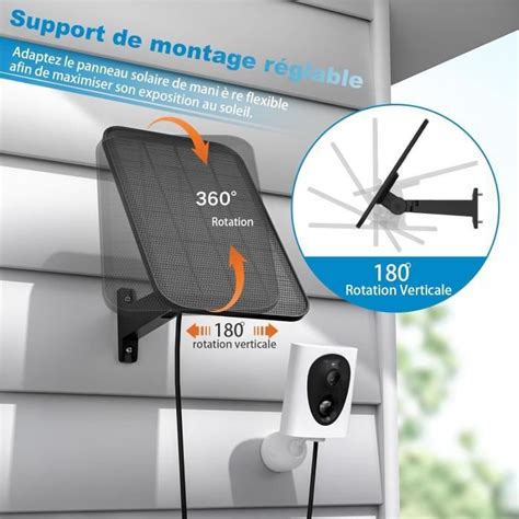 Panneau Solaire pour Caméra Surveillance WiFi Extérieure sans Fil avec