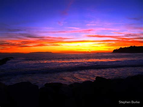 "Cabrillo Beach Sunset in San Pedro, California" by Stephen Burke | Redbubble