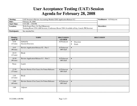 Uat Test Plan Template Free Nisma