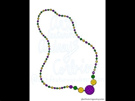 Mardi Gras Beads Coloring Page for Kids and Adults Instant Download ...