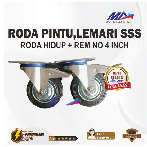 Jual Roda Troli Hidup Rem Inci Rubber Roda Etalase Lemari