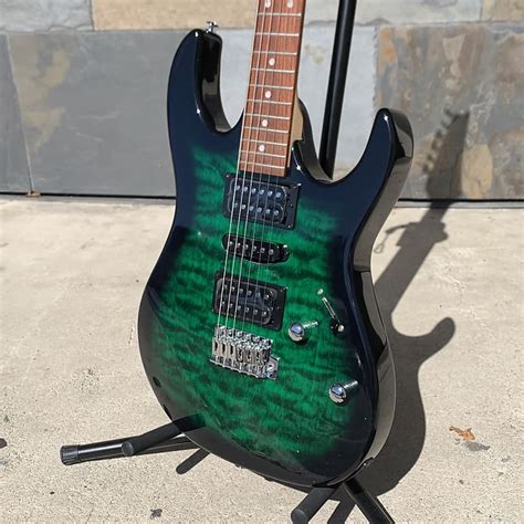 Ibanez Gio Grx70qa Transparent Emerald Green Reverb