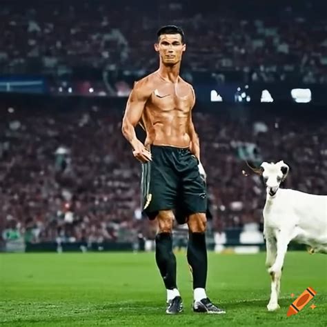 Cristiano Ronaldo With A Goat On Craiyon