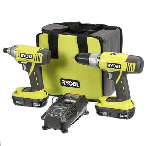 Ryobi One Volt Lithium Ion Cordless Drill Driver And Impact Driver