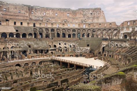 Inside View Of Romes Colosseum Underground And Arena Stock Photo ...