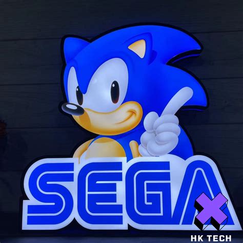 Sonic the Hedgehog SEGA Logo 3D LED Light Box, Sega Sign Lightbox ...