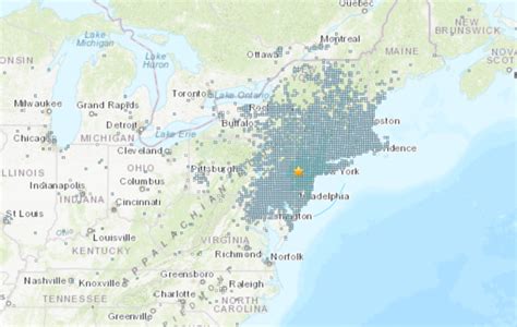 Earthquake felt by 42 million people, USGS estimates. Map shows where ...