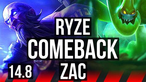 RYZE Vs ZAC TOP Comeback 68 Winrate 42k DMG EUW Master 14 8