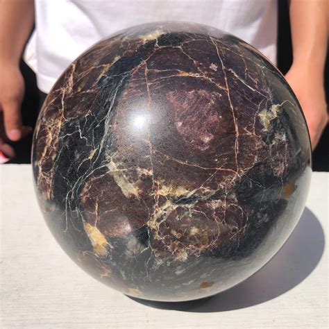 Lb Natural Firework Red Garnet Quartz Sphere Crystal Ball Mineral