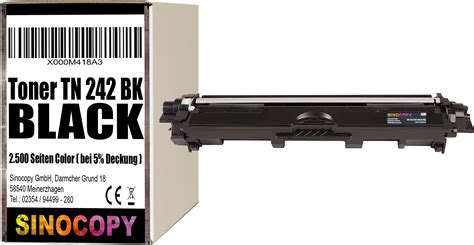 SinoCopy Black XXL Toner für Brother TN 242 TN 246 HL 3142 3152 3172 CW