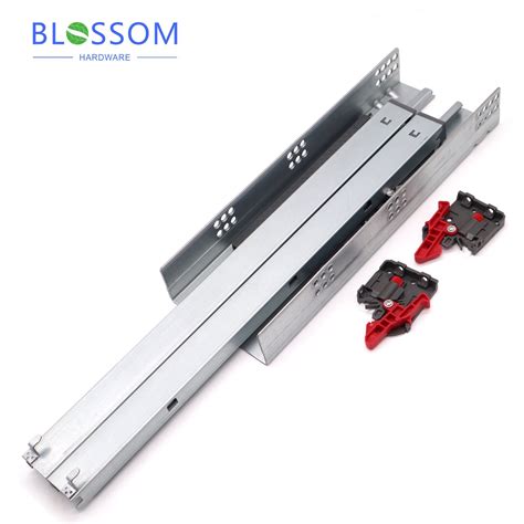 Soft Closing 3 Fold Full Extension Undermount Cabinet Drawer Slide With