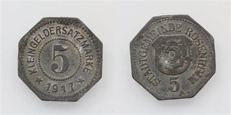 Numismatik Moneta At E U Shop Kleingeldersatzmarke 5 Pfennig 1917