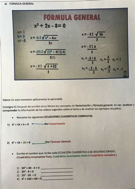 Resuelve las siguientes ecuaciones cuadraticas completas1 x² 5x 6 0