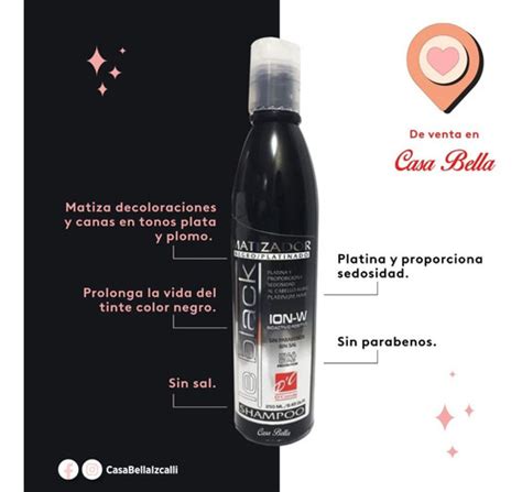 Shampoo Negro Matizador Le Black Sin Sal Ni Parabenos Ml Casabella