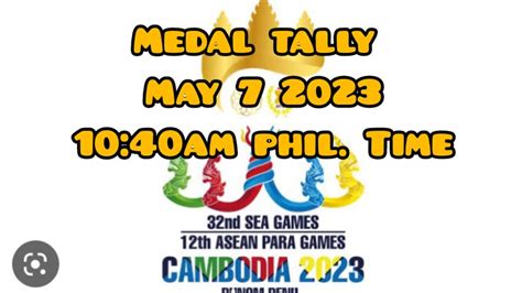 Medal Tally As Of Today May 7 2023 10 40am 32nd Sea Games In Cambodia