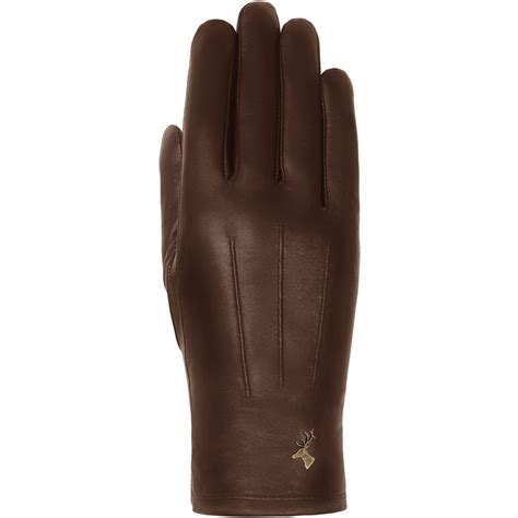 Womens Leather Gloves Brown Fleece Lining Touchscreen Lily Schwartz And Von Halen