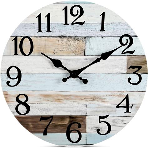 QCQHDU 12 Vintage Rustic Indoor Decorative Wall Clock Silent Non