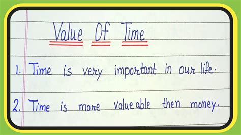 Essay On Value Of Time 10 Lines Value Of Time Essay In English