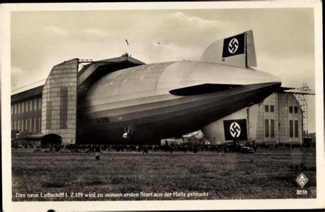 Ansichtskarte Postkarte Zeppelin Luftschiff LZ 129 Akpool De