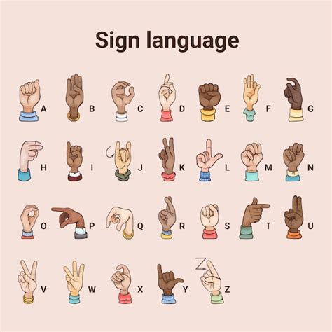 Premium Vector Hand Drawn Sign Language Collection Illustration