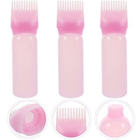 3pcs Durable Hair Coloring Root Comb Applicator Bottle Hair Dye