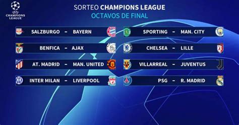 ¡nuevo Sorteo Así Quedaron Las Llaves En Octavos De Final De Champions League Ovación