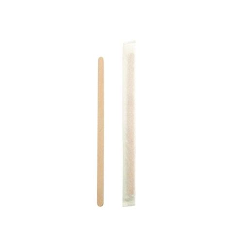 Individually Wrapped Natural Wooden Coffee Stirrers In Dispenser Box