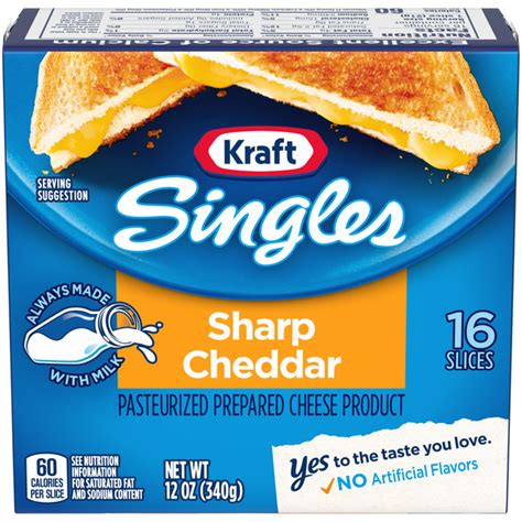 Save on Kraft Singles Sharp Cheddar Cheese Slices - 16 ct Order Online ...