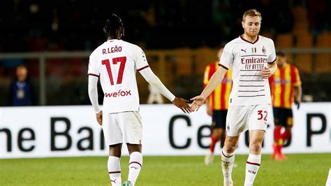 Lecce 2 2 AC Milan Rossoneri Fight Back From Two Down But Drop Vital