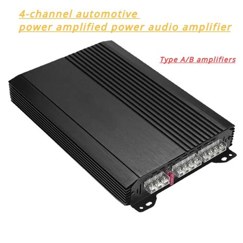 Black 4 Channel Car DC12V High Power 4x60W Full Aluminum Alloy High