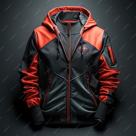 Premium AI Image | Black and red leather motorcycle jacket.