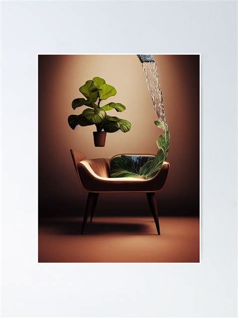 Mid Century Modern Fiddle Leaf Fig Plant 36 Poster For Sale By