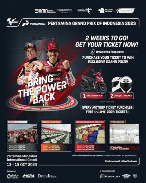 Harga Tiket MotoGP Mandalika 2023 Mulai Dari Rp 250 000