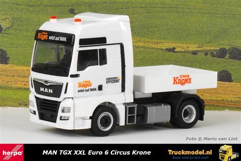 Herpa 313681 Circus Krone MAN TGX Euro 6 Trekwagen Truckmodel Nl