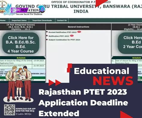 Rajasthan Ptet Application Deadline Extended Edunovations