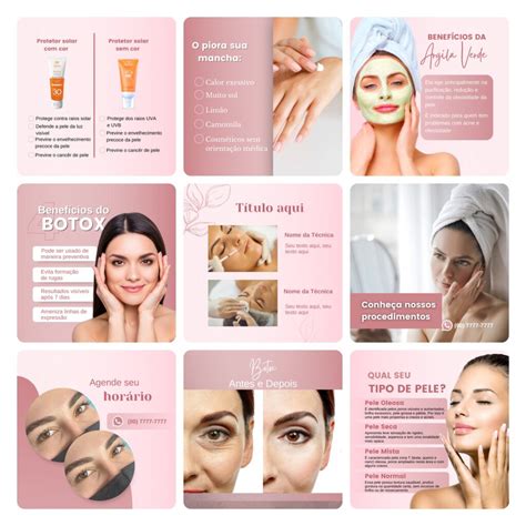 Pack Canva Estética Beleza 3 0 Template Canva 60 Artes Bônus