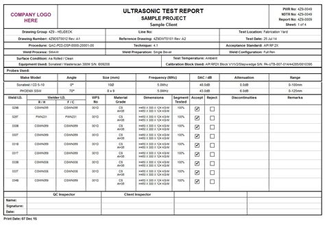 Product Detail For Welding Inspection Report Template Best Sample